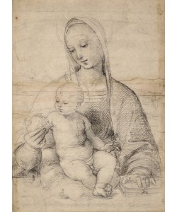 Raphael, Madonna of the pomegranate, c.1504 (black-grey chalk)