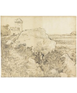 Vincent van Gogh, Landscape at Montmajour Abbey in Arles, 1888 (pen on paper)