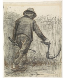 Vincent van Gogh, Cutter with hat, seen from the back, c.1865-90 (chalk on paper)
