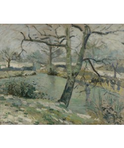 Camille Pissarro, The Pond at Montfoucault, Effect of Winter, 1874 (oil on canvas)