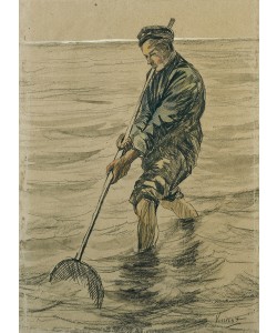 Jozef Israels, Shells Fisherman, 1863-90 (pencil and chalk)