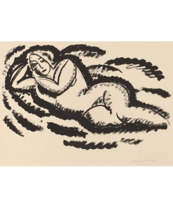 Alexej von Jawlensky, Reclining Nude, c.1912 (lithograph in black on laid paper)