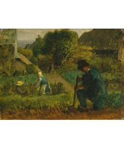 Jean-Francois Millet, Garden Scene, 1854 (oil on canvas)