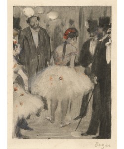 Edgar Degas, Virginie being Admired while the Marquis Cavalcanti Looks On, c.1880-83 (monotype touched with pastel on wove paper)