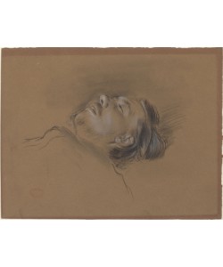 Edgar Degas, Head of the Fallen Jockey, c.1866 (black chalk heightened with white on brown paper)