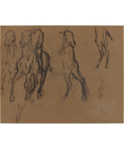 Edgar Degas, Study of Horses, c.1886 (charcoal and graphite on brown paper)