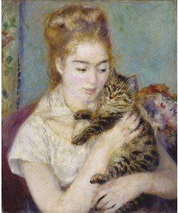Pierre-Auguste Renoir, Woman with a Cat, c.1875 (oil on canvas)