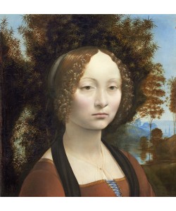 Leonardo da Vinci, Ginevra de' Benci, c. 1474- 78 (oil on panel)