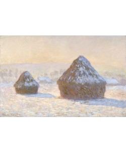Claude Monet, Wheatstaks, snow Effect, Morning, 1891 (oil on canvas)
