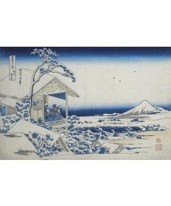 Katsushika Hokusai, Tea house at Koishikawa, the morning after a snowfall, c.1830 (woodblock print)