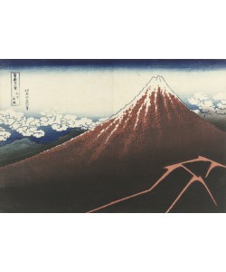 Katsushika Hokusai, A Thunderstorm Below The Summit, c.1830 (woodblock print)