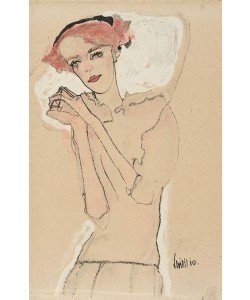 Egon Schiele, Portrait of a Woman, 1910 (color lithograph)