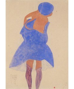 Egon Schiele, Standing Girl, Back View, 1908 (gouache, watercolor, and graphite on paper)