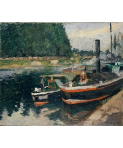 Camille Pissarro, Barges at Pontoise, 1876 (oil on canvas)