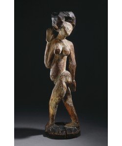 Ernst Ludwig Kirchner, Dancer with necklace, 1910 (painted wood)