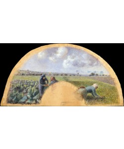 Camille Pissarro, Fan Mount: The Cabbage Gatherers, c.1878-79 (gouache on silk)