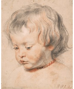 Peter Paul Rubens, Nicolaas Rubens Wearing a Coral Neckless, c.1619-20 (white and black chalk and sanguine on paper)