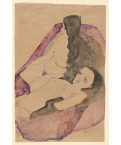 Egon Schiele, Two Reclining Nudes, 1911 (watercolour and graphite on paper)