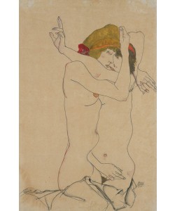 Egon Schiele, Two Women Embracing, 1913 (gouache, watercolour and graphite on paper)