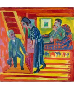 Ernst Ludwig Kirchner, The Visit - Couple and Newcomer, 1922 (oil on canvas)