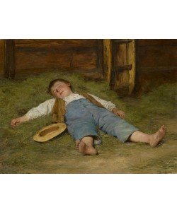 Albert Anker, Boy Asleep in the Hay, 1891-97 (oil on canvas)