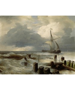 Andreas Achenbach, Seascape, 1894 (oil on wood)