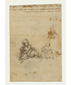 Leonardo da Vinci, Studies for the Christ Child with a Lamb, c.1503-1506 (black chalk, pen and brown ink)