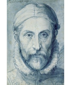Giuseppe Arcimboldo, Selfportrait, 1570-79 (pen, brush and blue watercolor)