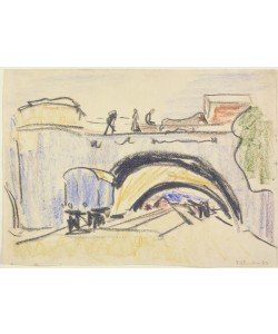 Ernst Ludwig Kirchner, Railway and Bridge, 1903 (crayon and charcoal on heavy wove paper)