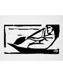 Ernst Ludwig Kirchner, Samoan woman rowing, 1910 (woodcut)