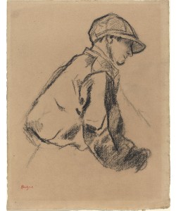 Edgar Degas, Study of a Jockey, c.1884 (charcoal on brown paper)