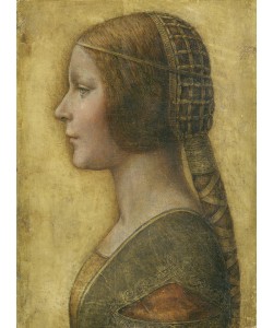 Leonardo da Vinci, Profile of a Young Fiancee (Chalk, pen, ink and wash tint on vellum)