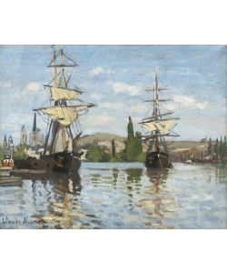 Claude Monet, Ships Riding on the Seine at Rouen, 1872- 73 (oil on canvas)