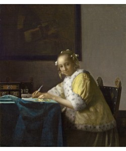Jan Vermeer, A Lady Writing, c. 1665 (oil on canvas)