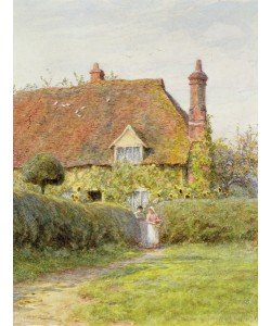 HELEN ALLINGHAM, Sunflower Cottage (w/c on paper)