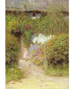 HELEN ALLINGHAM, A cottage at Redlynch (w/c on paper)
