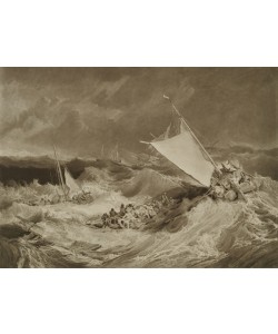 Charles Turner, A Shipwreck, 1806 (mezzotint with graphite & w/c)