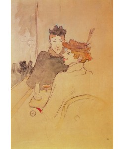 Henri de Toulouse-Lautrec, Two women sitting in a cafe (pencil & w/c on card)