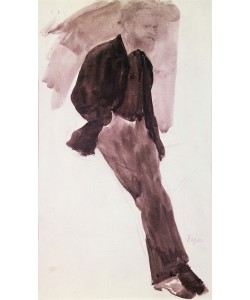Edgar Degas, Portrait of Manet (grey wash on paper)