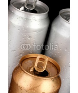 Africa Studio, Aluminum can with water drops isolated on black