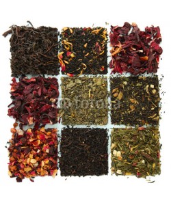 Africa Studio, assortment of dry tea, isolated on white