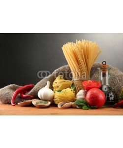 Africa Studio, Pasta spaghetti, vegetables and spices,