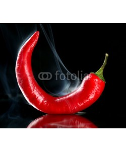 Africa Studio, Red hot chili pepper isolated on   black