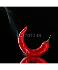 Africa Studio, Red hot chili pepper isolated on   black