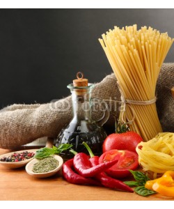 Africa Studio, Pasta spaghetti, vegetables and spices,