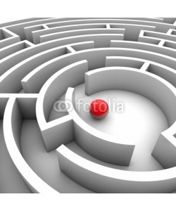 ag visuell, Labyrinth mit roter Kugel in der Mitte