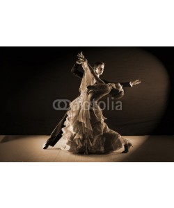 air, Latino dancers in ballroom against white background