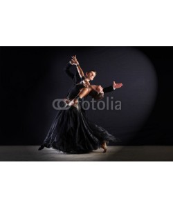 air, Latino dancers in ballroom isolated on black