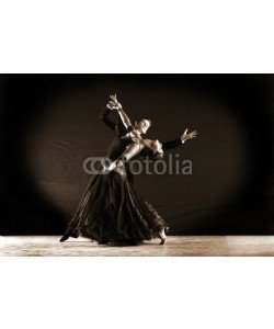 air, Latino dancers in ballroom isolated on black