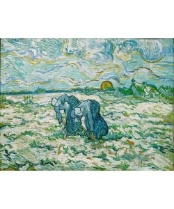 Vincent van Gogh, Zwei grabende Bäuerinnen auf schneebedecktem Feld